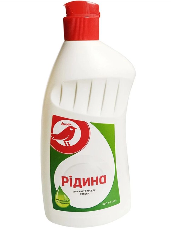 Засіб для ручного миття посуду AUCHAN Яблуко, 500 мл